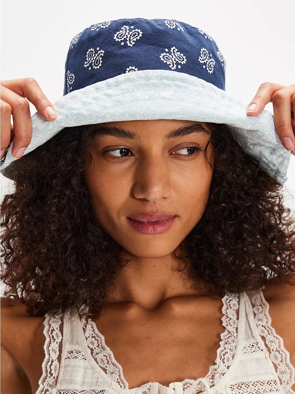 Free People Bandana Bucket Hat